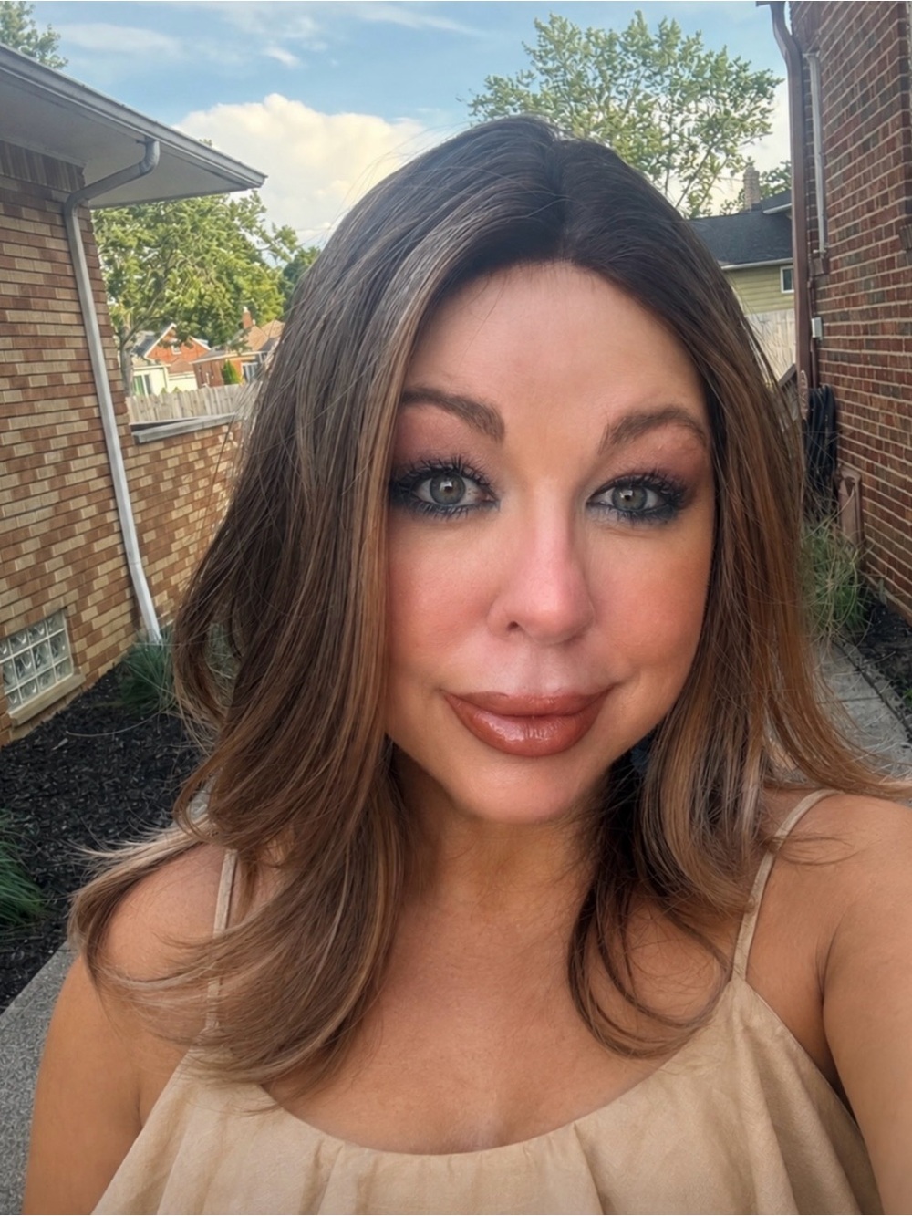Avalon Brown Sugar Layered Long Wig in Light Brown with Honey Highlights - Picture 2 of 6
